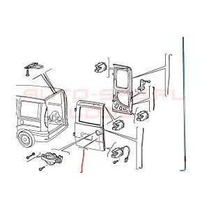 ASTA X SERR PORTA POST INF SX FIAT DOBLO 00--