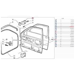 CERNIERA PORTA INF SX FIAT 500 92 --