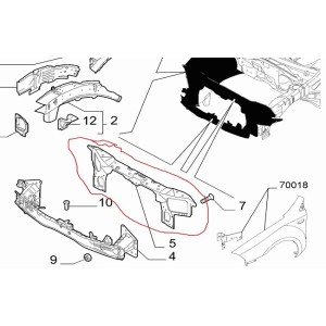 TRAV ANT SUP/BATTICOFANO FIAT CROMA 05--07