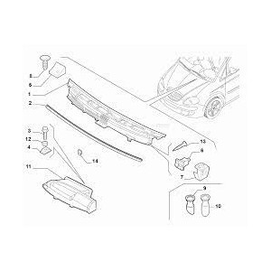 MOSTRINA GRIGLIA SOTTOPARABREZZA FIAT IDEA 03--