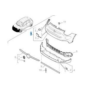 PARAURTI ANT SUP FIAT 500X 18-- C/PR