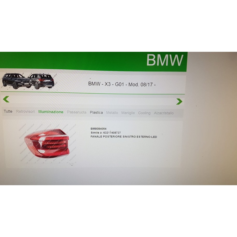 GRUPPO OTTICO POST EST SX BMW X3 G01 17-- LED