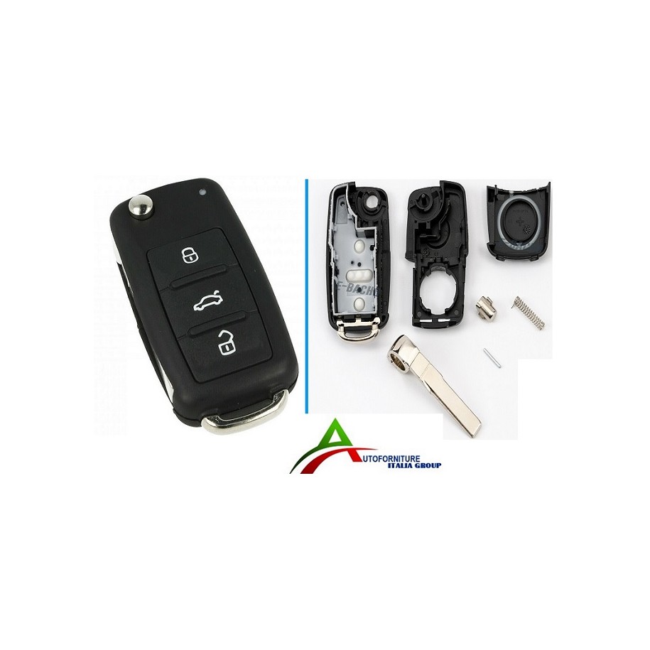 GUSCIO CHIAVE NERO 3 TASTI VW GOLF/POLO/SEAT/SKODA