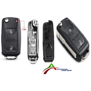 GUSCIO CHIAVE NERO 2 TASTI VW GOLF/POLO/SEAT/SKODA