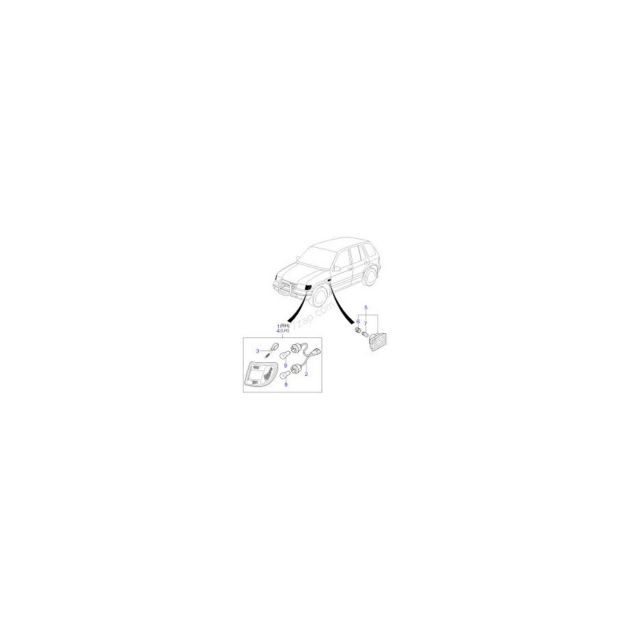 GRUPPO OTTICO ANT DX KIA SPORTAGE 99--