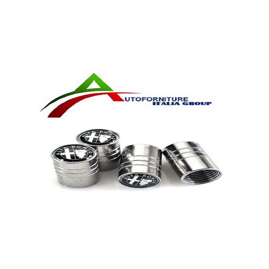KIT COPRIVALVOLA LOGO (ALFA ) TONDO CROMATO 4PZ
