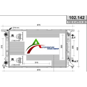 RADIATORE A4/A5/A6/Q3/Q5/MACAN 1.8/2.0