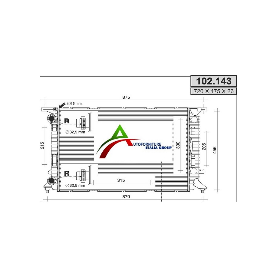 RADIATORE AUDI A4 07--15 A5/A6/Q3/Q5 1.8/2.0 TFSI