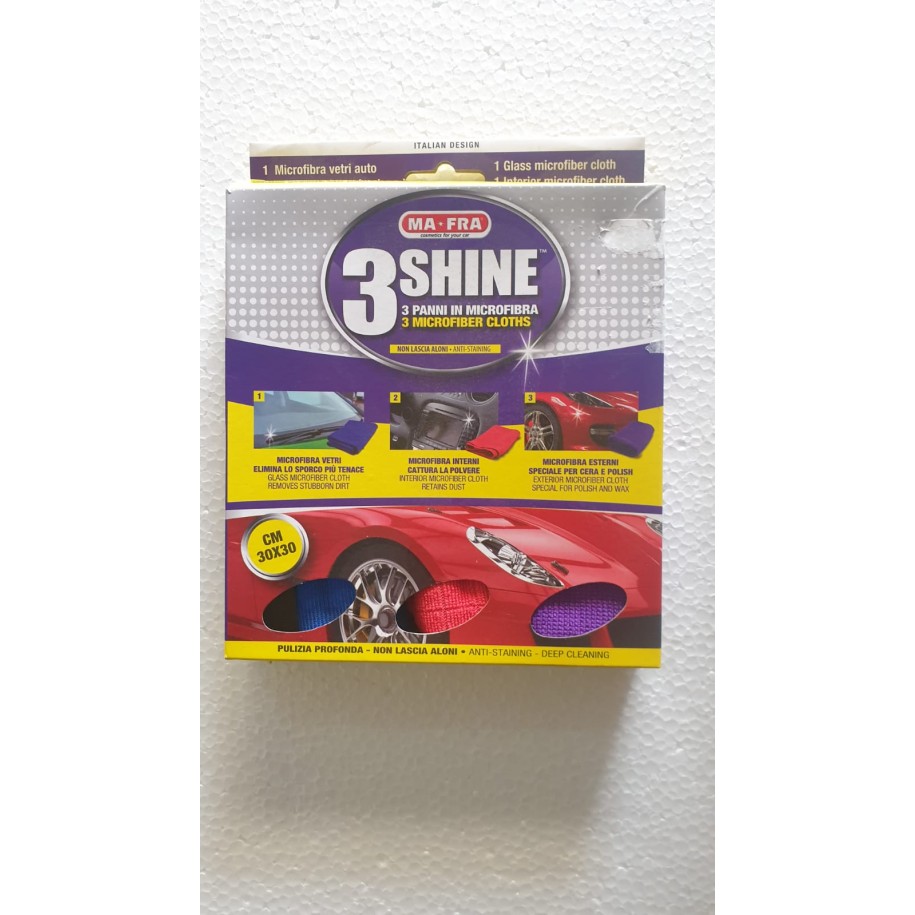 PANNO MICROFIBRA 3 SHINE MAFRA (3PEZZI) 30X30