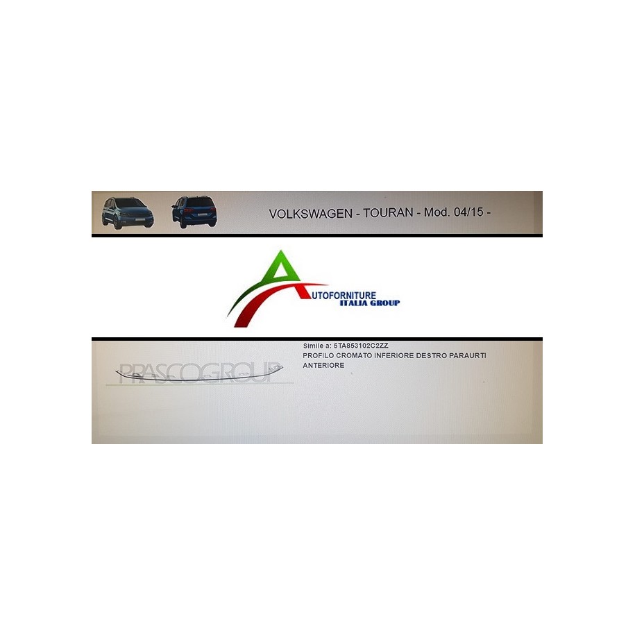 PROFILO PARAU ANT DX INF  VW TOURAN 15-- CROMATO