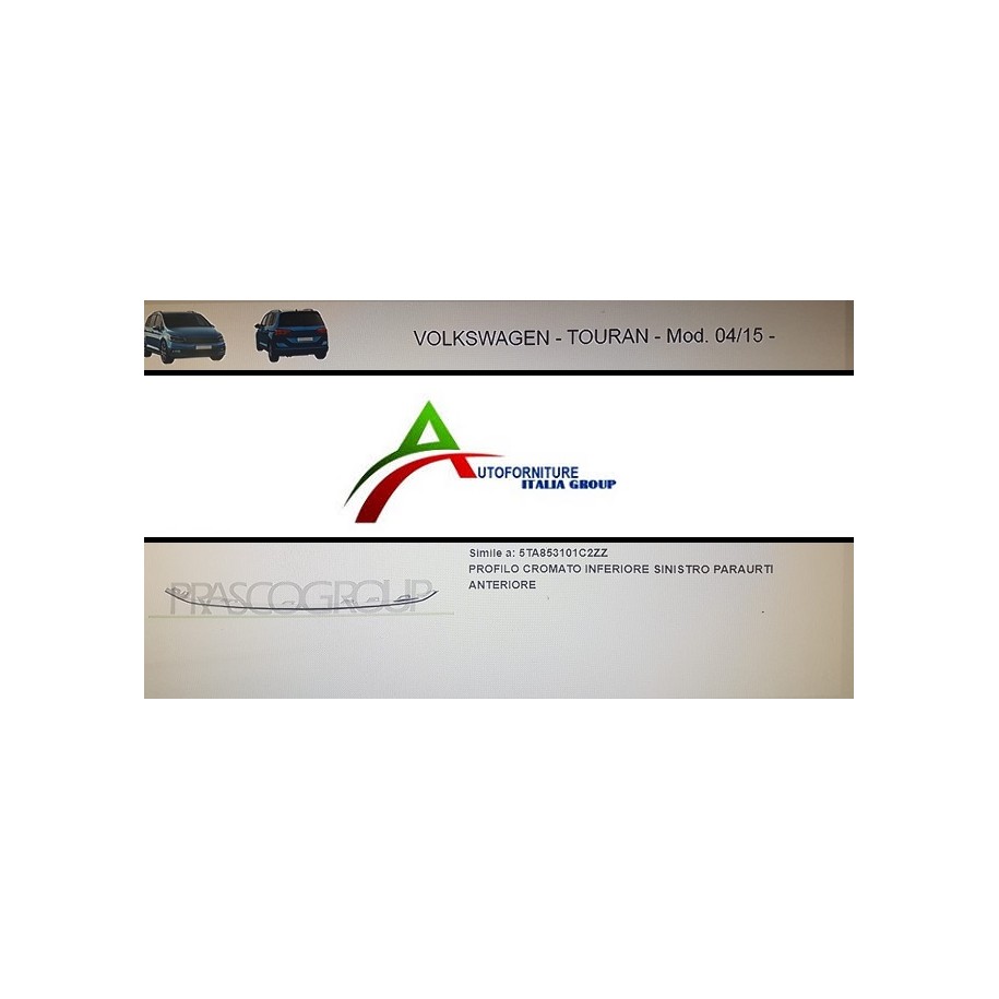 PROFILO PARAU ANT SX INF  VW TOURAN 15-- CROMATO