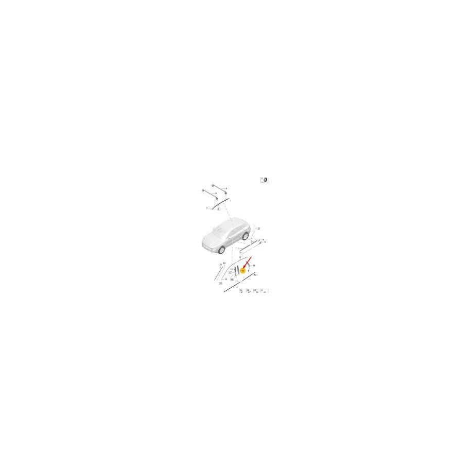 COPRIPIANTONE PORTA P/DX CENTRALE POR MACAN 14--